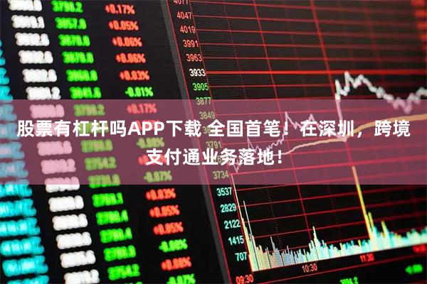 股票有杠杆吗APP下载 全国首笔！在深圳，跨境支付通业务落地！